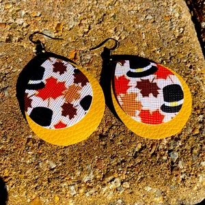 Faux leather earrings